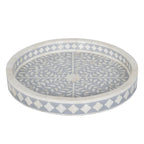 Indigo Blue Floral Bone Inlay Tray