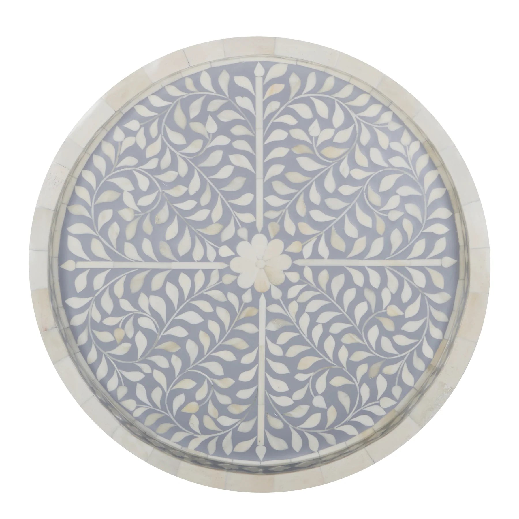 Indigo Blue Floral Bone Inlay Tray