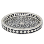 Black Geometric Bone Inlay Box – Medium