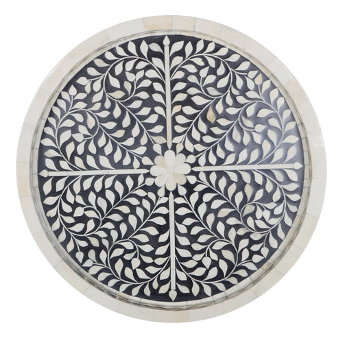 Black Geometric Bone Inlay Box – Medium