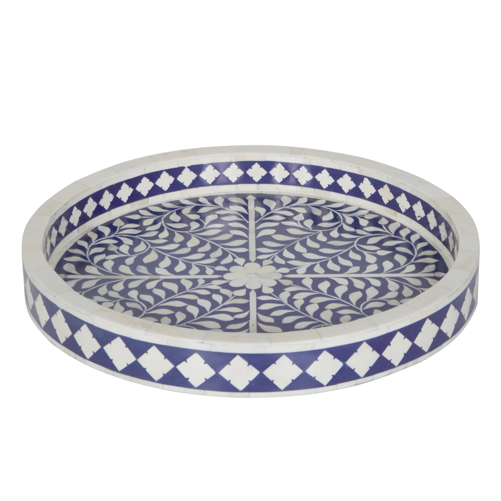 Floral Bone Inlay Decorative Tray