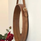 Tan Leather Hanging Mirror