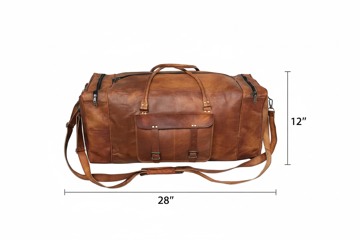 CraftShades Leather Duffle Bag – Premium Quality and Versatility