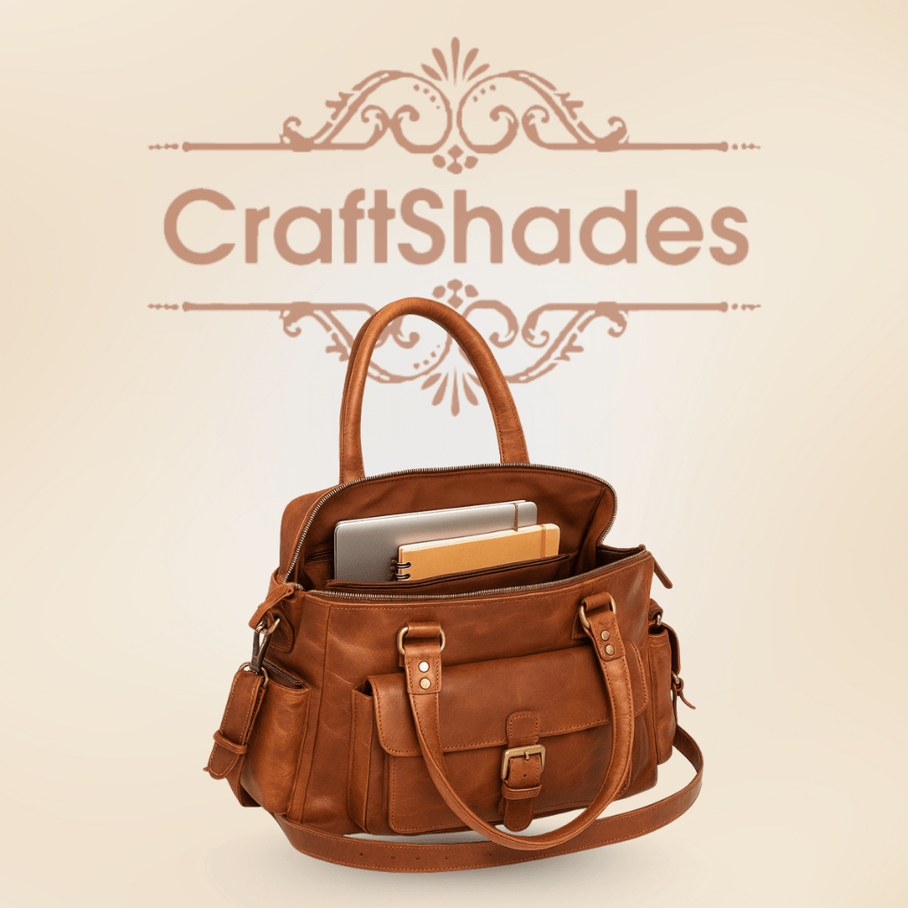 Craftshades – 13 Inch Handcrafted Leather Women’s brown Tote Bag | 100% Genuine Leather