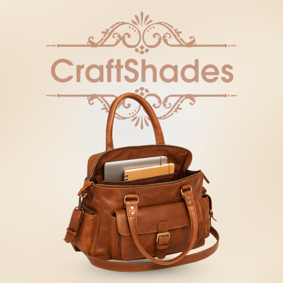 Craftshades – 13 Inch Handcrafted Leather Women’s brown Tote Bag | 100% Genuine Leather