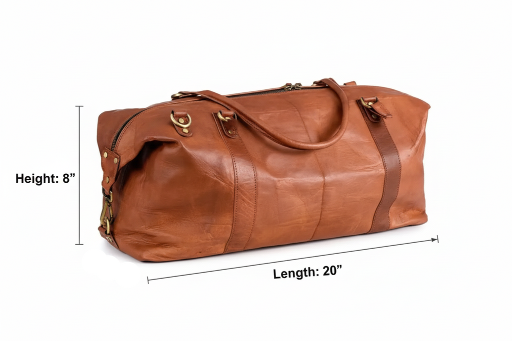 CraftShades - 20 Inch brown duffle leather bag