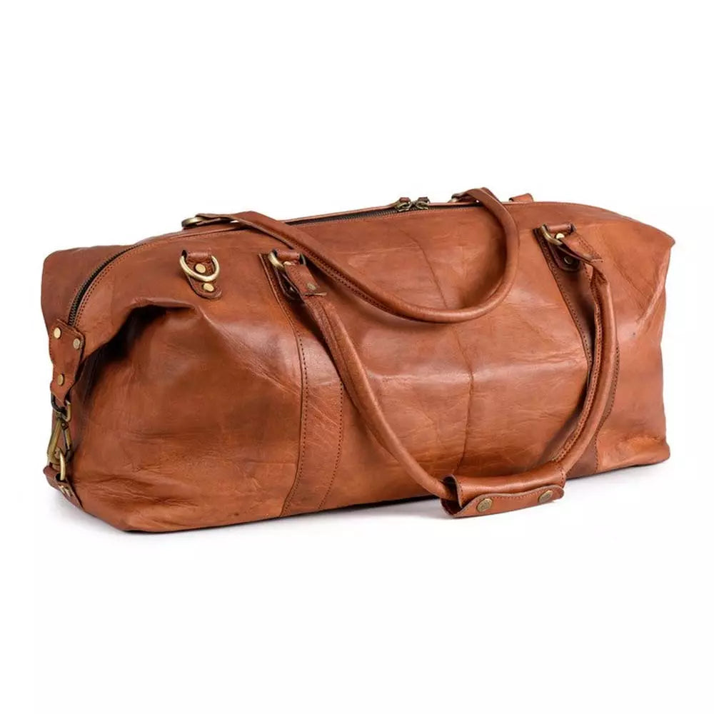 CraftShades - 20 Inch brown duffle leather bag