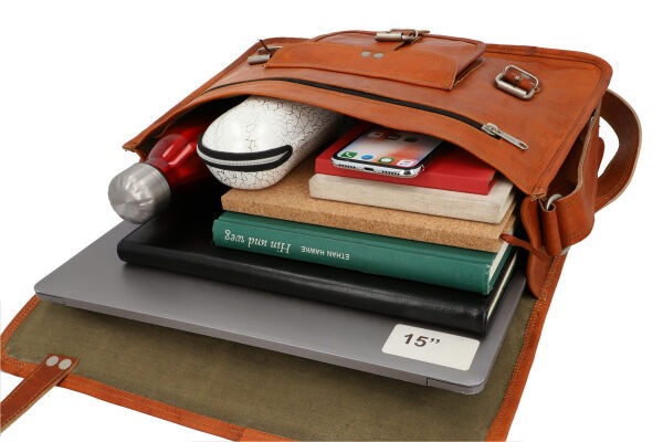 Craftshades 11×15×4″ Vintage Goat Leather Satchel Bag