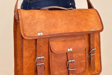 Craftshades 11×15×4″ Vintage Goat Leather Satchel Bag