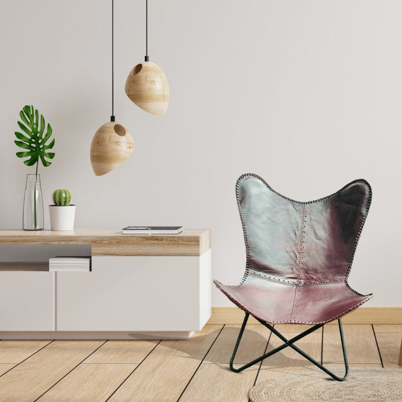 Handmade Leather Butterfly Chair, Handmade chair, foldable chair
