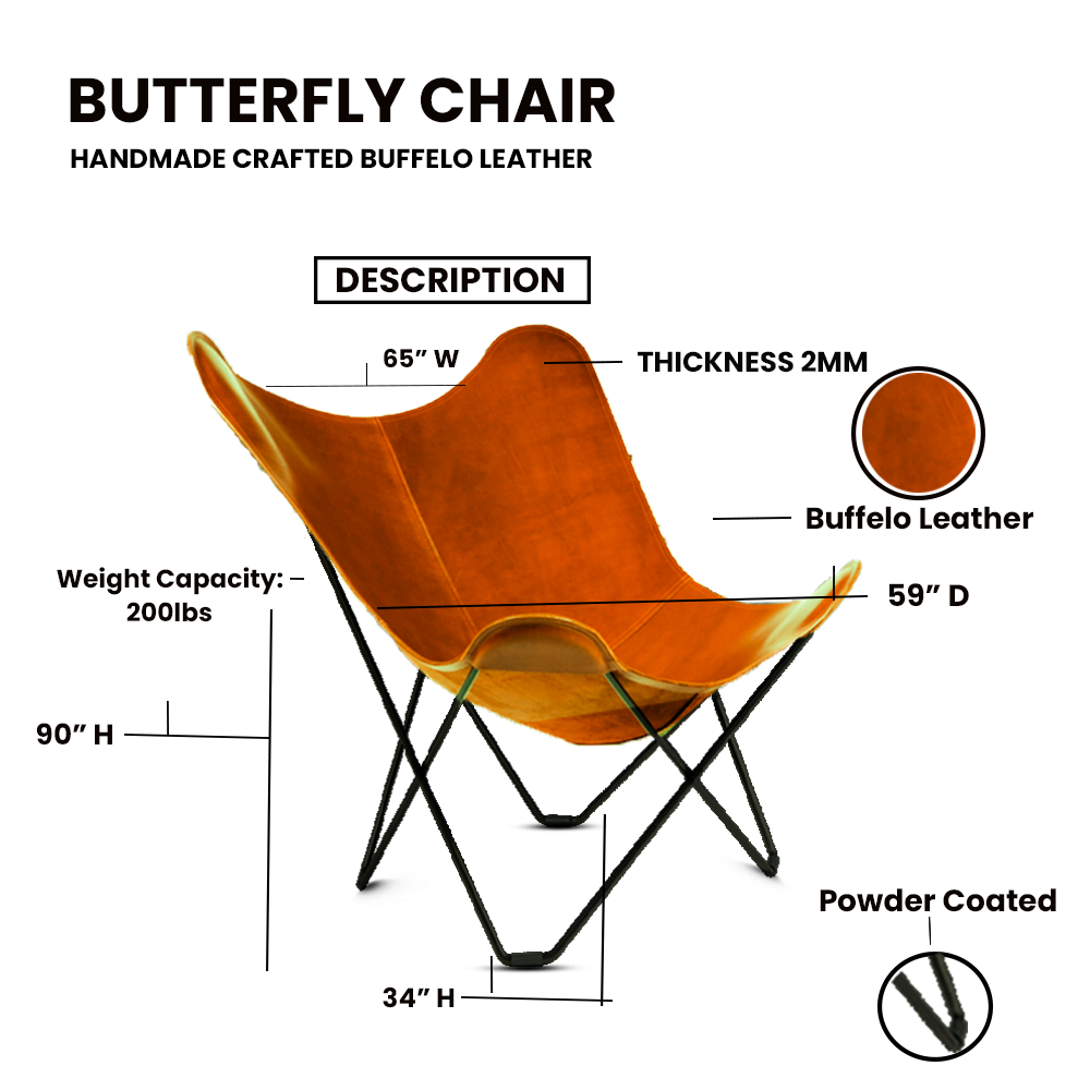 Butterfly Chair Brown chair Buffalo leather
