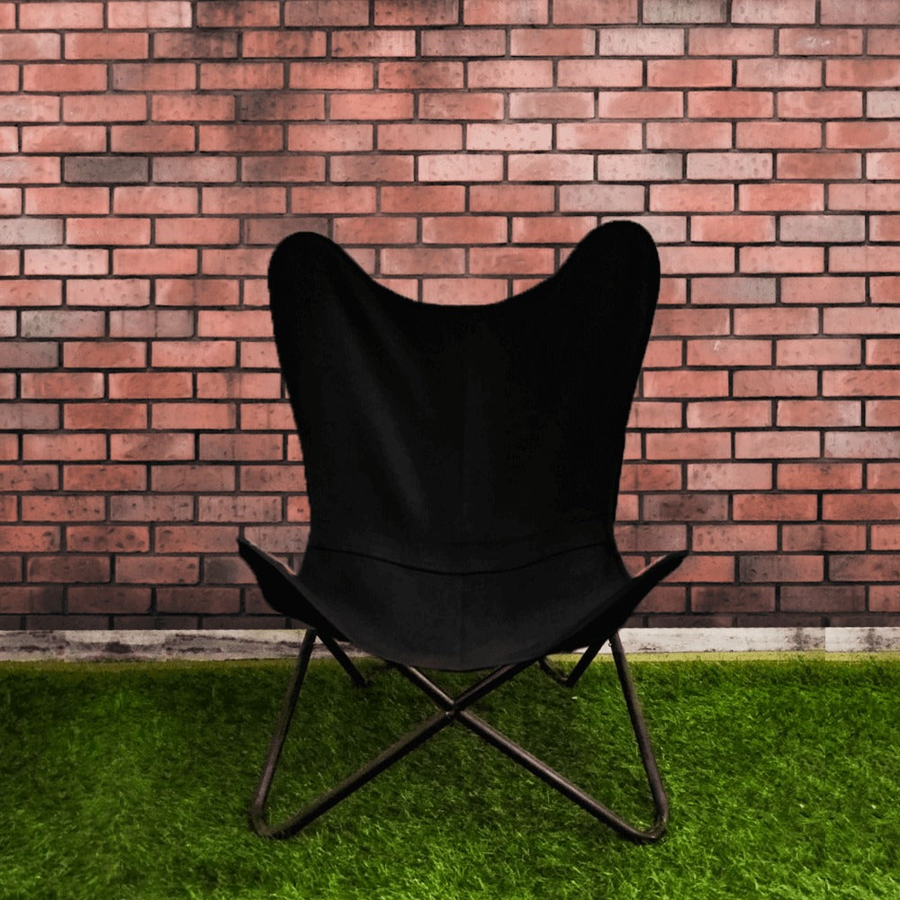 Handmade crafted black Canvas Butterfly chair