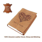 CraftShades - Leather Diary - Antique Handmade Leather Heart of Hearts Bound Notepad for Men and Women Plain Paper Travel Diary and Notebooks to Write 7 x 5 Inch (Camel Brown)