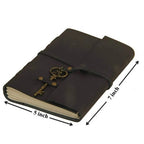 Antique Handmade Leather Diary – Unlined (7x5", Black)