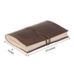 CraftShades - Refillable Leather Diary - Feather with Birds, Leaf of Tree Embossed with Quote 125 GSM Plain 200 Papers Notepad for Men and Women - Size 6 x 8.5 Inch (Leaf Embossed)
