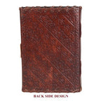 CraftShades - Leather Diary with Antique Green Stone Handmade Leather Bound Diary for Men and Women Unlined 5×7 inches Size 200 Pages Travel Diary with Antique Lock Best Choice of Gift for Raksha Bandhan Day (Green Stone)