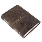CraftShades - Leather Diary Antique Handmade Journal with Plain Paper for Men and Women, Gift for Raksha Bandhan as Art Sketchbook, Travel Diary and Notebooks to Write 6 x 8 Inch (Plain Paper)