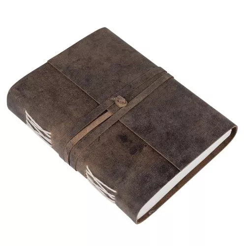 Handmade Leather Journal – Antique Style, Plain Pages (6x8")