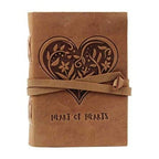 CraftShades - Leather Diary - Antique Handmade Leather Heart of Hearts Bound Notepad for Men and Women Plain Paper Travel Diary and Notebooks to Write 7 x 5 Inch (Camel Brown)