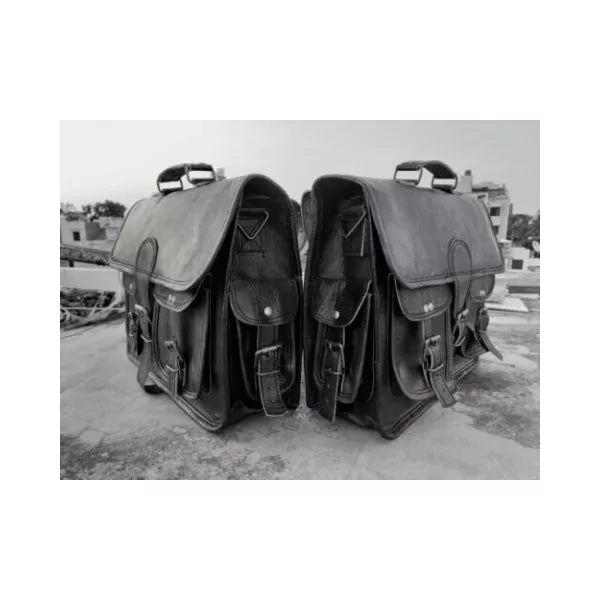 Craftshades Road Runner Black Leather Bike Bag