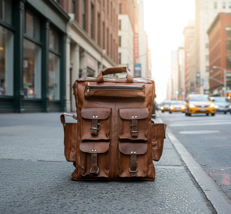 Seven Pocket Goat Leather Backpack | Unisex