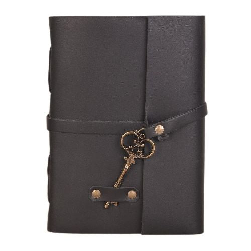 Antique Handmade Leather Diary – Unlined (7x5", Black)