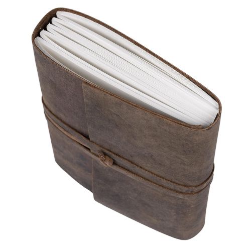 CraftShades - Leather Diary Antique Handmade Journal with Plain Paper for Men and Women, Gift for Raksha Bandhan as Art Sketchbook, Travel Diary and Notebooks to Write 6 x 8 Inch (Plain Paper)