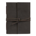 CraftShades - Handmade Vintage Leather Diary with Plain Paper for Men and Women, Raksha Bandhan Gift as Art Sketchbook, Travel Diary and Notebooks to Write, Best Rakhi Gift - 6 x 8 Inches - (Dark Brown)