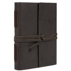 CraftShades - Handmade Vintage Leather Diary with Plain Paper for Men and Women, Raksha Bandhan Gift as Art Sketchbook, Travel Diary and Notebooks to Write, Best Rakhi Gift - 6 x 8 Inches - (Dark Brown)