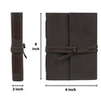 CraftShades - Handmade Vintage Leather Diary with Plain Paper for Men and Women, Raksha Bandhan Gift as Art Sketchbook, Travel Diary and Notebooks to Write, Best Rakhi Gift - 6 x 8 Inches - (Dark Brown)