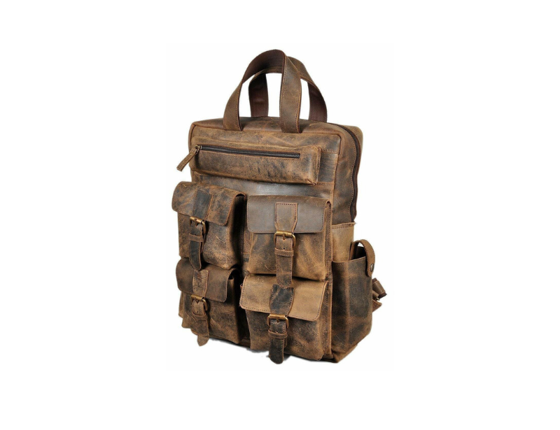 Craftshades - Buffalo Vintage 18" Leather Backpack  | 100% Genuine Leather