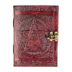 Craftshades -Handmade Leather Diary Embossed with star, journey &amp; double wolf Diary with Antique Lock for Artist Sketchbook, Scrapbook, Drawing, Writing etc .Size 5 * 7 inch 
