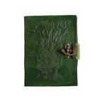Craftshades – Metal Lock Dark Green Embossed Design 7″5 Handcrafted Leather Journal/Diary 200 page | 100% Genuine Leather