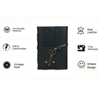 Antique Handmade Leather Diary – Unlined (7x5", Black)