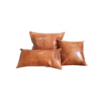 100% Goat Leather Pillow Cover - Sofa Cushion Case - Decorative Throw Covers for Living Room &amp; Bedroom - Light Brown Pack of 1