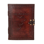 CraftShades-Handmade Leather Diary Embossed with star, journey &amp; double wolf Diary with Antique Lock for Artist Sketchbook, Scrapbook, Drawing, Writing etc .Size 5 * 7 inch (THE JOURNEY)