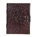 CraftShades- Handmade Leather Diary Embossed with star, journey &amp; double wolf Diary with Antique Lock for Artist Sketchbook, Scrapbook, Drawing, Writing etc .Size 5 * 7 inch (DOUBLE WOLF)