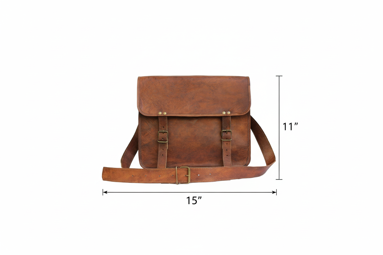 Craftshades Single Pocket Vintage Goat Leather Laptop Bag