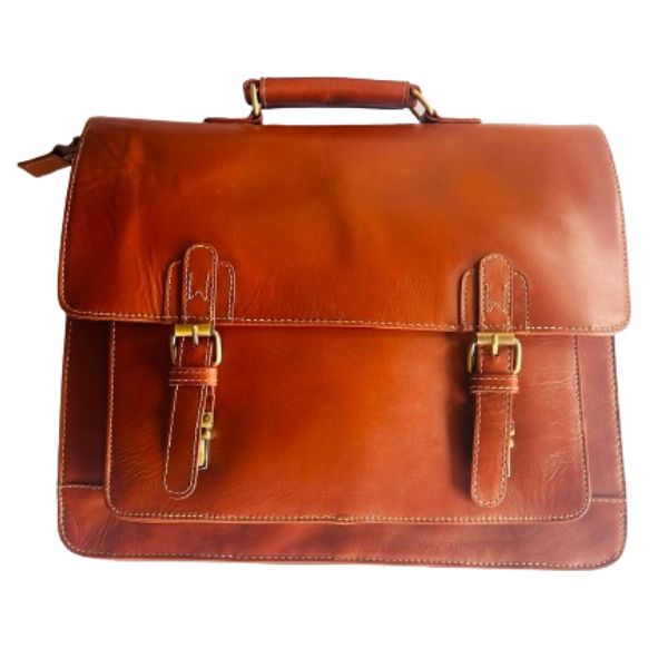 Retro buffalo Leather big pocket  Laptop Bag