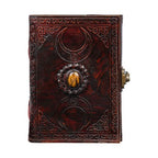 CraftShades - Leather Diary for Men &amp; Women with Semi Precious Stone &amp; Antique Buckle Lock, 240 Unlined 125 GSM Thick Papers Best for Artist Scrapbook, Drawing, Writing Size 5×7 inch (Brown)