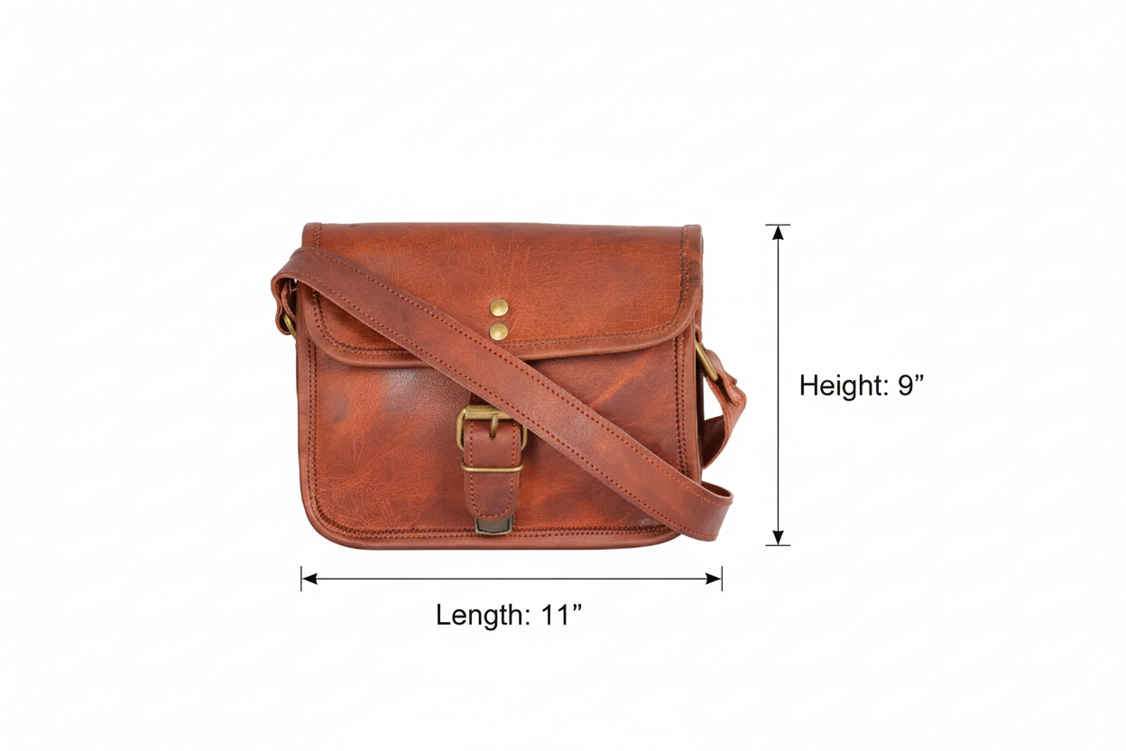 Craftshades - Single Strip Genuine Leather Messenger Bag