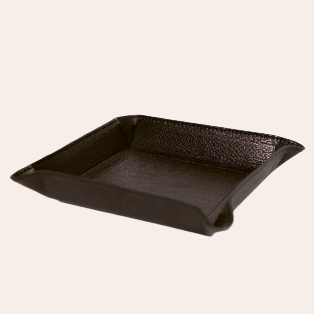 Black Leather Valet Tray