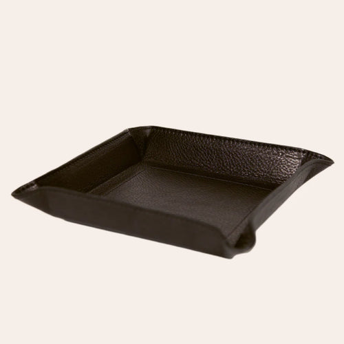 Black Leather Valet Tray