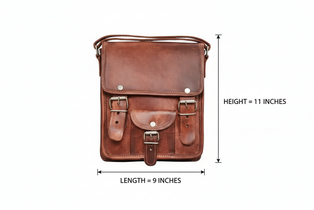 Craftshades - 9x11 Front Pocket Canvas & Goat Leather Sling Bag