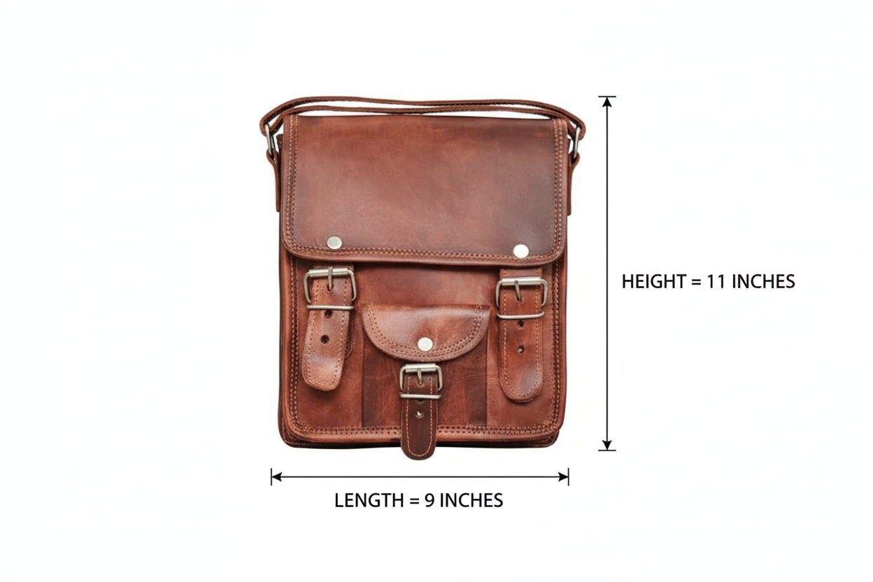 Craftshades - 9x11 Front Pocket Canvas & Goat Leather Sling Bag
