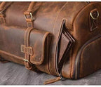 Buffalo Leather Duffle Bag with Shoes Compartment