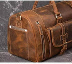 Buffalo Leather Duffle Bag with Shoes Compartment