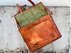 Craftshades – Double Strip Handcrafted Messenger Leather Bag (Brown) | 100% Genuine Leather