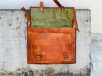 Craftshades – Double Strip Handcrafted Messenger Leather Bag (Brown) | 100% Genuine Leather