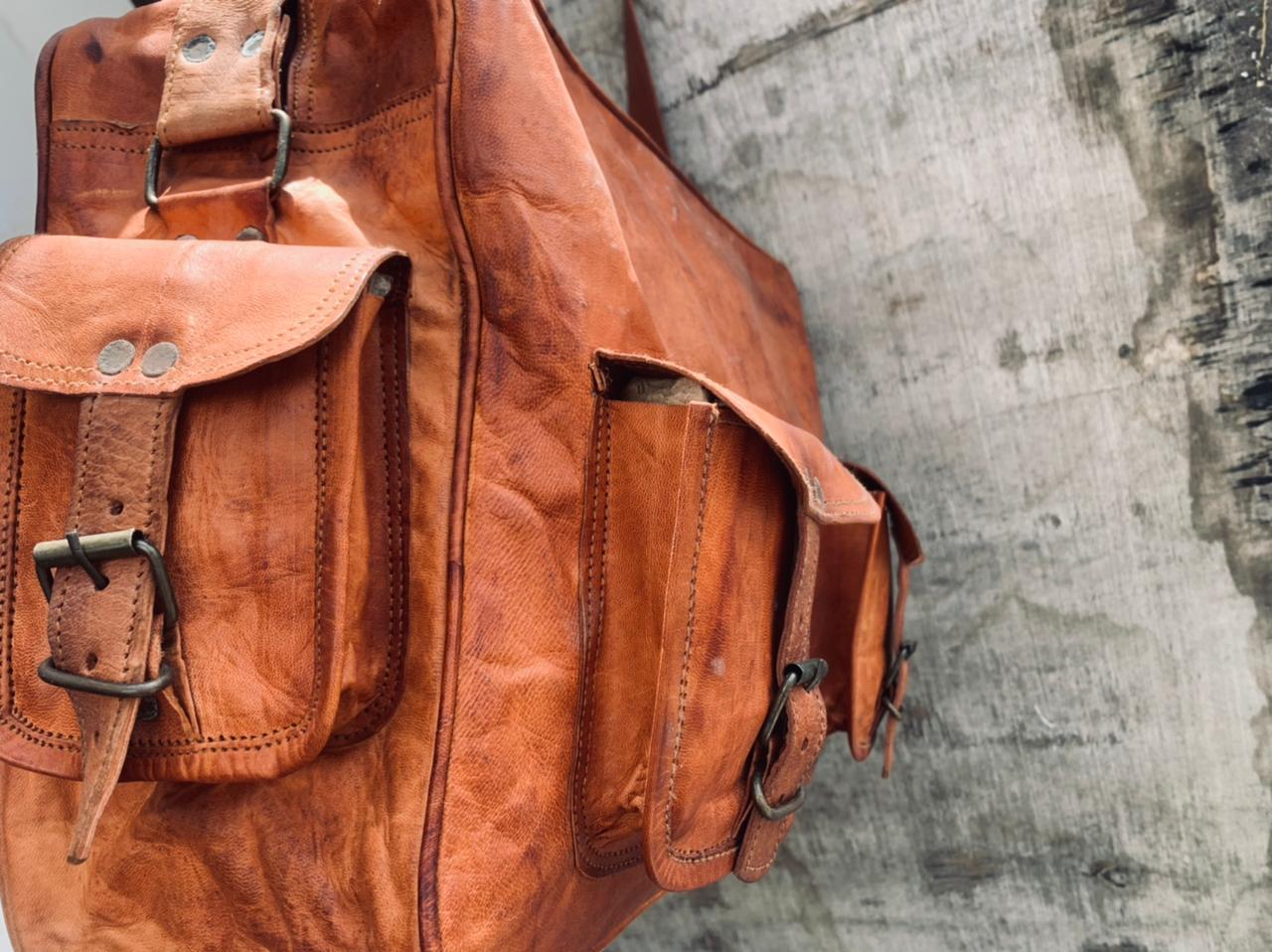 Craftshades - Multipurpose Handcrafted Leather Travel Bag | 100% Genuine Leather